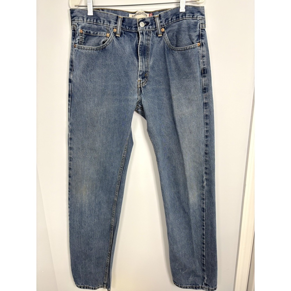Levis 505 Jeans Men's 34x34 Medium Wash‎ Regular Fit Blue Denim